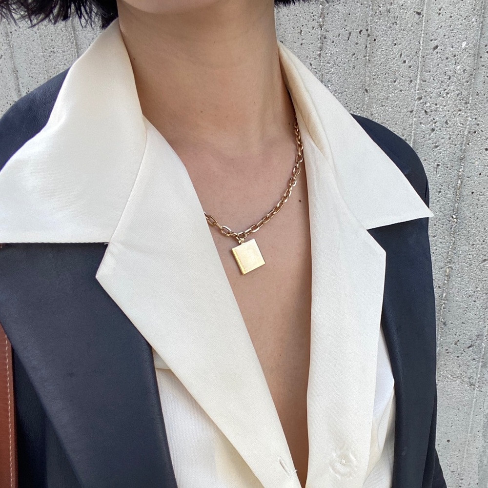 Sold frankk square necklace